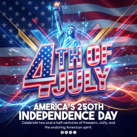 Purple Maximalist Independence Day Celebration Instagram Post template