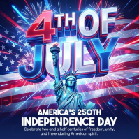 Purple Maximalist Independence Day Celebration Square Video template