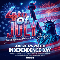 Purple Maximalist Independence Day Celebration Instagram Post Instagram-bericht template