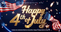 Purple Maximalist Independence Day Celebration Facebook Shared Image Video delt Facebook-billede template