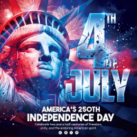 Purple Maximalist Independence Day Celebration Square Video Persegi (1:1) template