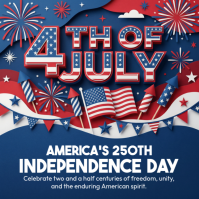 Purple Maximalist Independence Day Celebration Square Vierkant (1:1) template
