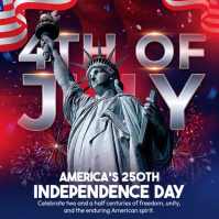 Purple Maximalist Independence Day Celebration Square Video 方形(1:1) template