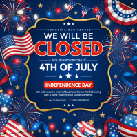 Purple Maximalist Independence Day Closure Announcement Instagram Post template
