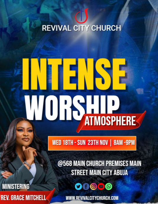 Plantilla de Purple Maximalist Intense Atmosphere Of Worship Flyer (us ...