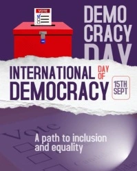 Purple Maximalist International Day Of Democracy  Instagram Portrait template