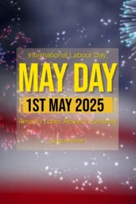 Purple Maximalist International Labour Day Tumblr Graphic template