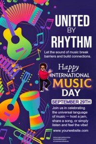 Purple Maximalist International Music Day  Poster template
