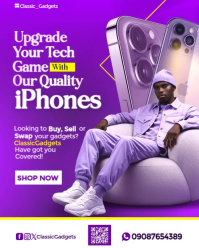 Purple Maximalist Iphone Sale Poster Editable Template Instagram Portrait