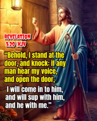 Purple Maximalist Jesus Knocking  Instagram Portrait template