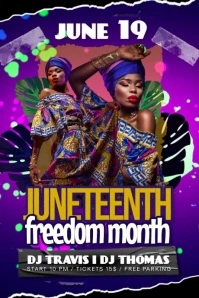 Purple Maximalist Juneteenth Freedom Month Po Poster template