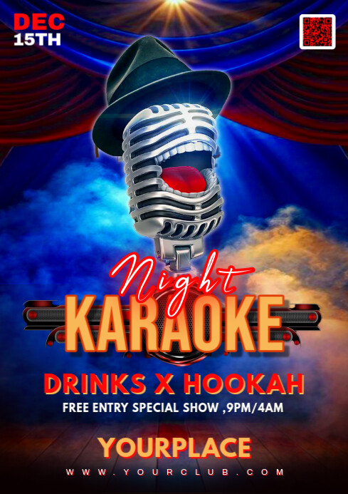 Purple Maximalist Karaoke Night A4 template