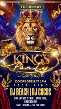 Purple Maximalist King's Party Instagram Story template