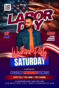 Morado Labor Day Weekend Party Poster Template