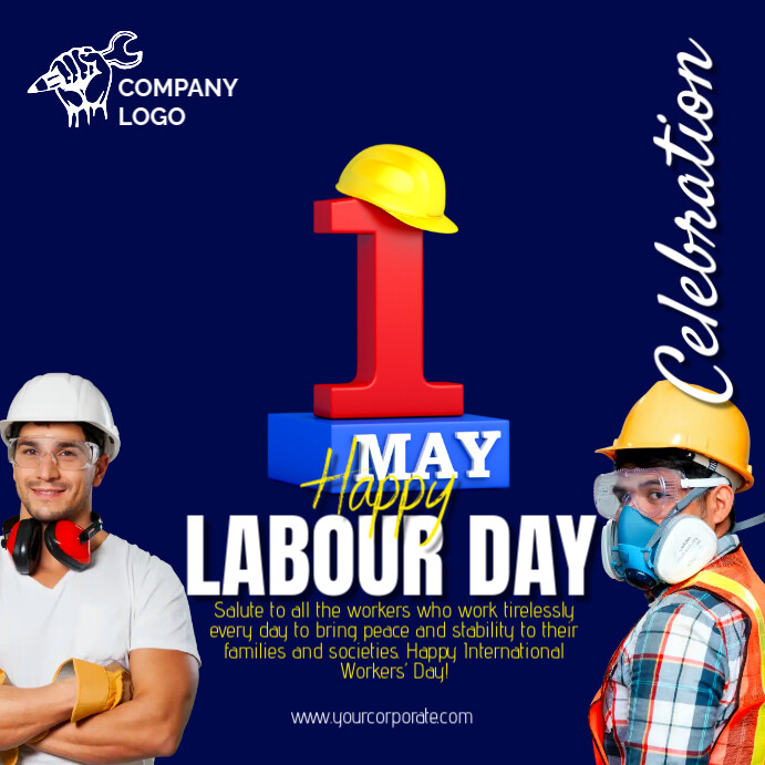 Purple Maximalist Labour Day Square (1:1) template