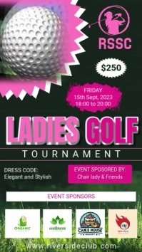 Purple Maximalist Ladies Golf Tournament Reel Instagram Story template