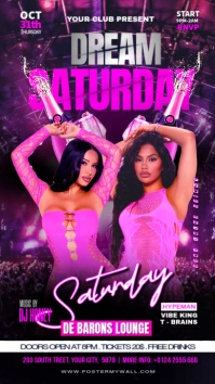 Purple Maximalist Ladies Night Party Flyer Template  Instagram Story