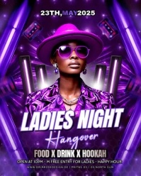 Purple Maximalist Ladies Night Party Instagram Portrait template