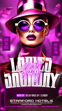 Purple Maximalist Ladies Night Saturday Party Instagram Story template