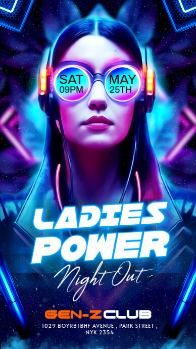 Purple Maximalist Ladies Power Instagram Story template