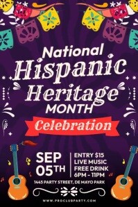 Purple Maximalist Latin Heritage Event Poster template