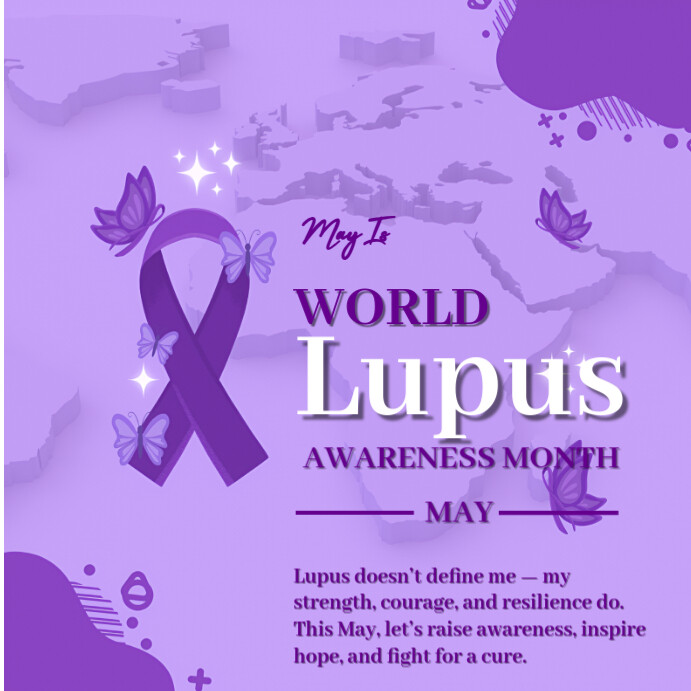 Purple Maximalist Lupus Awareness Month Template Design Instagram Post