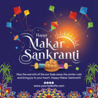 Purple Maximalist Makar Sankranti Instagram Post template