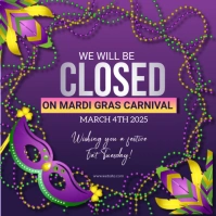 Purple Maximalist Mardi Gras Closure Square (1:1) template