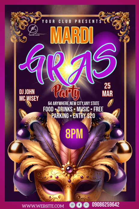 Purple Maximalist Masquerade And Carnival Celebration Event Poster Pinterest Graphic Ihluzo le-Pinterest template