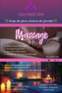 Purple Maximalist Massage And Spa  Poster template