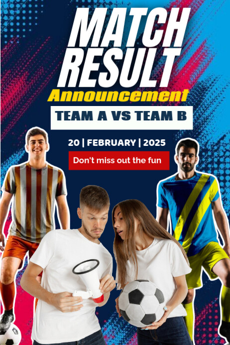 Copy of Purple Maximalist Match Result Announcement Poster | PosterMyWall