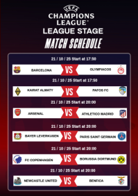Purple Maximalist Match Schedule  A4 template