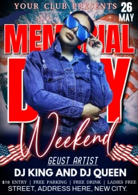 Purple Maximalist Memorial Day A4 template