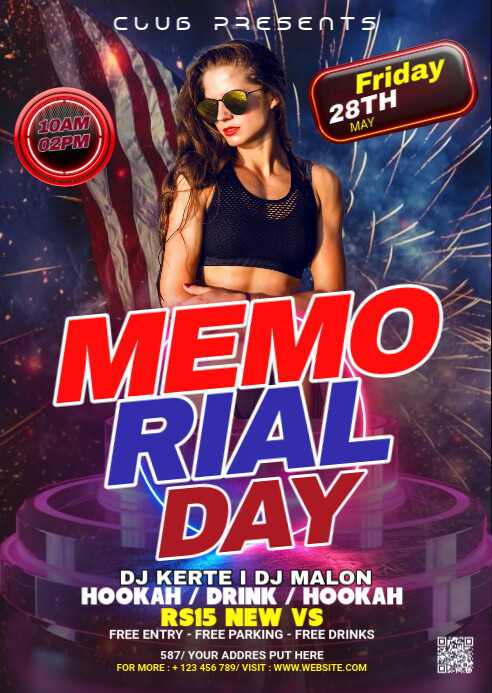 Purple Maximalist Memorial Day A6 template