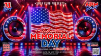 Purple Maximalist Memorial Day Celebration Digital Display Video template