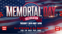 Purple Maximalist Memorial Day Celebration Digital Display Umbukiso Wedijithali (16:9) template