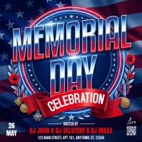 Purple Maximalist Memorial Day Celebration Instagram Post template
