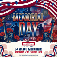 Purple Maximalist Memorial Day Celebration Instagram Post template