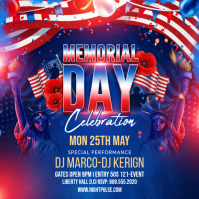 Purple Maximalist Memorial Day Celebration Instagram Post template