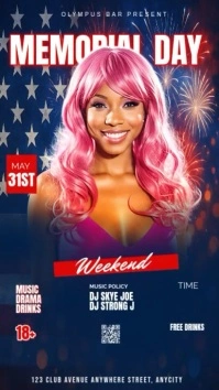 Purple Maximalist Memorial Day Design Template  Instagram Reel