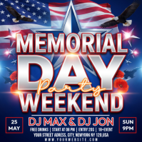 Purple Maximalist Memorial Day Party Instagram Post template