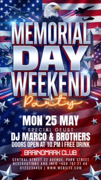 Purple Maximalist Memorial Day Party Instagram Story template