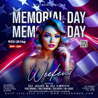 Purple Maximalist Memorial Day Party  Square (1:1) template