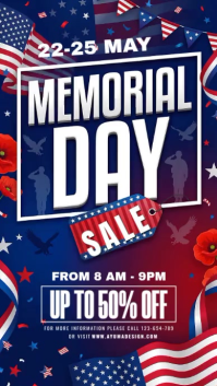 Purple Maximalist Memorial Day Sale Instagram Story Video template