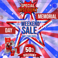 Purple Memorial Day Sale Instagram Post Template