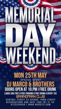 Purple Maximalist Memorial Day Weekend Event Instagram Story Video template