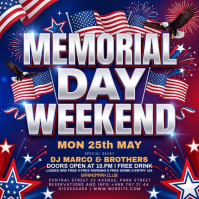 Purple Maximalist Memorial Day Weekend Event Square Video Quadrado (1:1) template