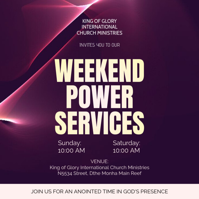 Copy of Purple Maximalist Midweek Service Instagram Post | PosterMyWall