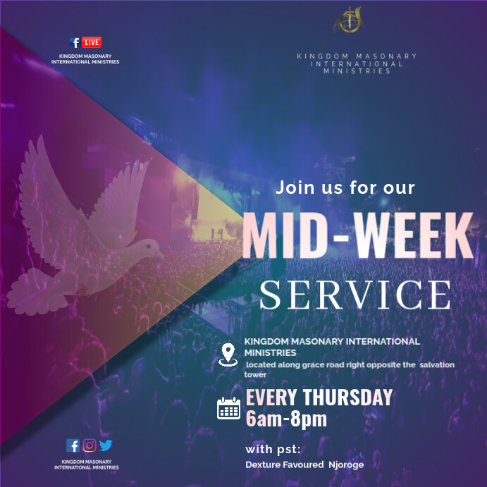 Copy of Purple Maximalist Midweek Service Instagram Post | PosterMyWall