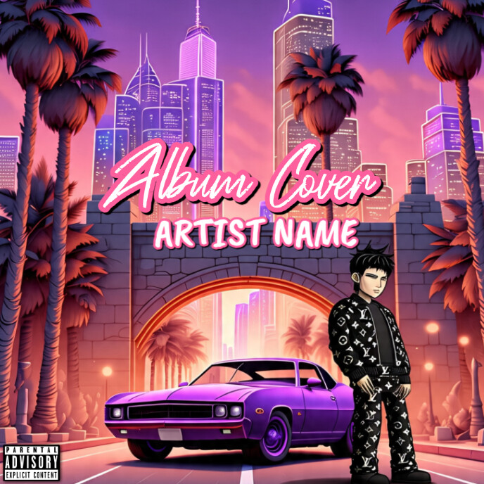 Purple Maximalist Mixtape Album Cover Template | PosterMyWall